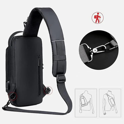 Multifunction Sling Bag – Anti-Theft Crossbody with USB Charging Port