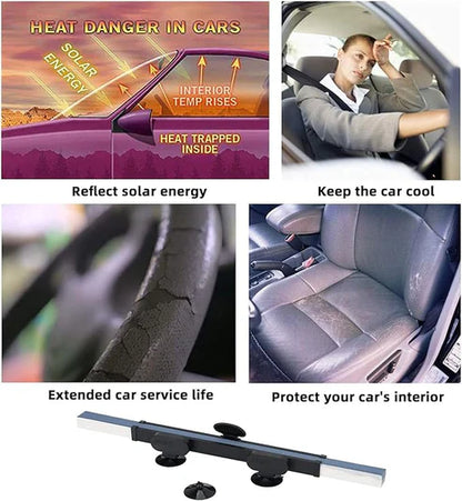 Retractable Car Sun Shade – UV & Heat Protection with Easy Roll-Up Design