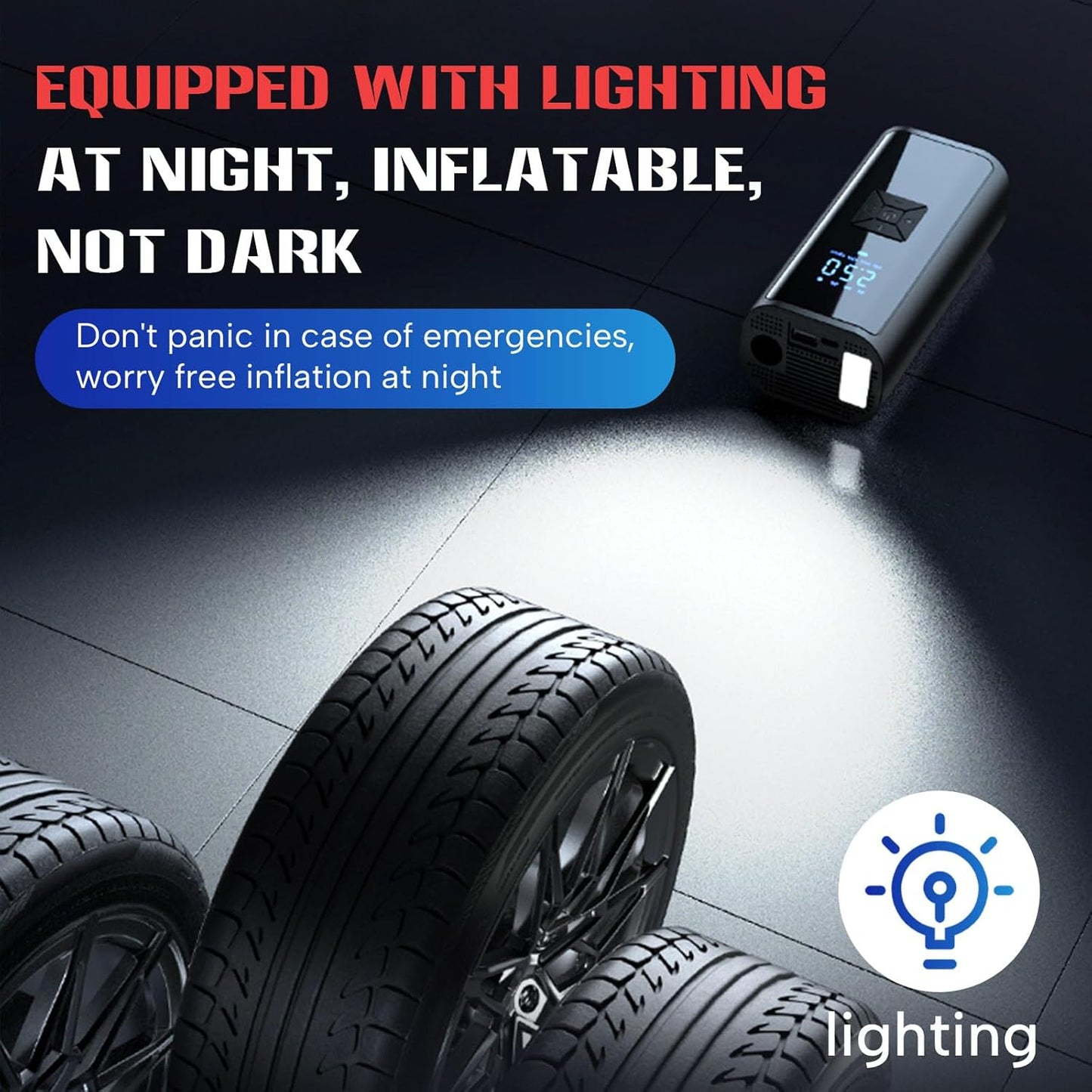 Portable Car Air Pump – Wireless, Fast Inflation for Tires & More