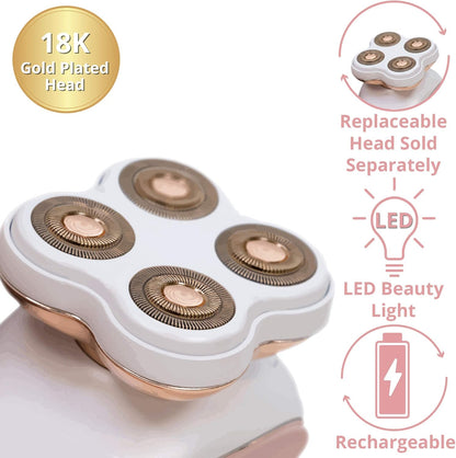 Flawless Hair Removal Machine – Rechargeable 18K Gold Plated Electric Shaver for Women