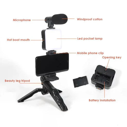 Vlogging Studio Kit – U-Shaped Stabilizer for Cameras & Smartphones